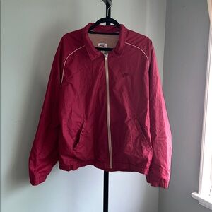 Vintage Nike Windbreaker Jacket Red Striped Lined Full Zip Men’s Retro